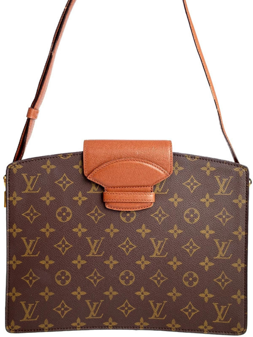 Louis Vuitton Monogram Curcelles Shoulder Bag Canvas Leather Brown